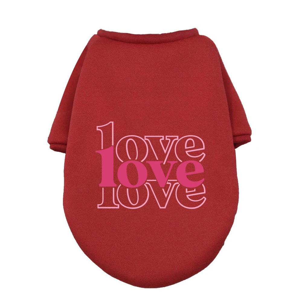 Show your dog some love with this cute LOVE printed hoodie