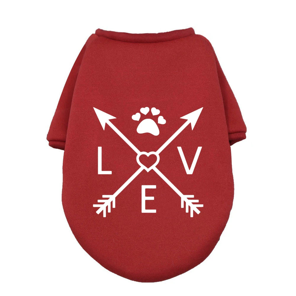 Valentine’s Day gift – soft and comfortable LOVE print hoodie for pets