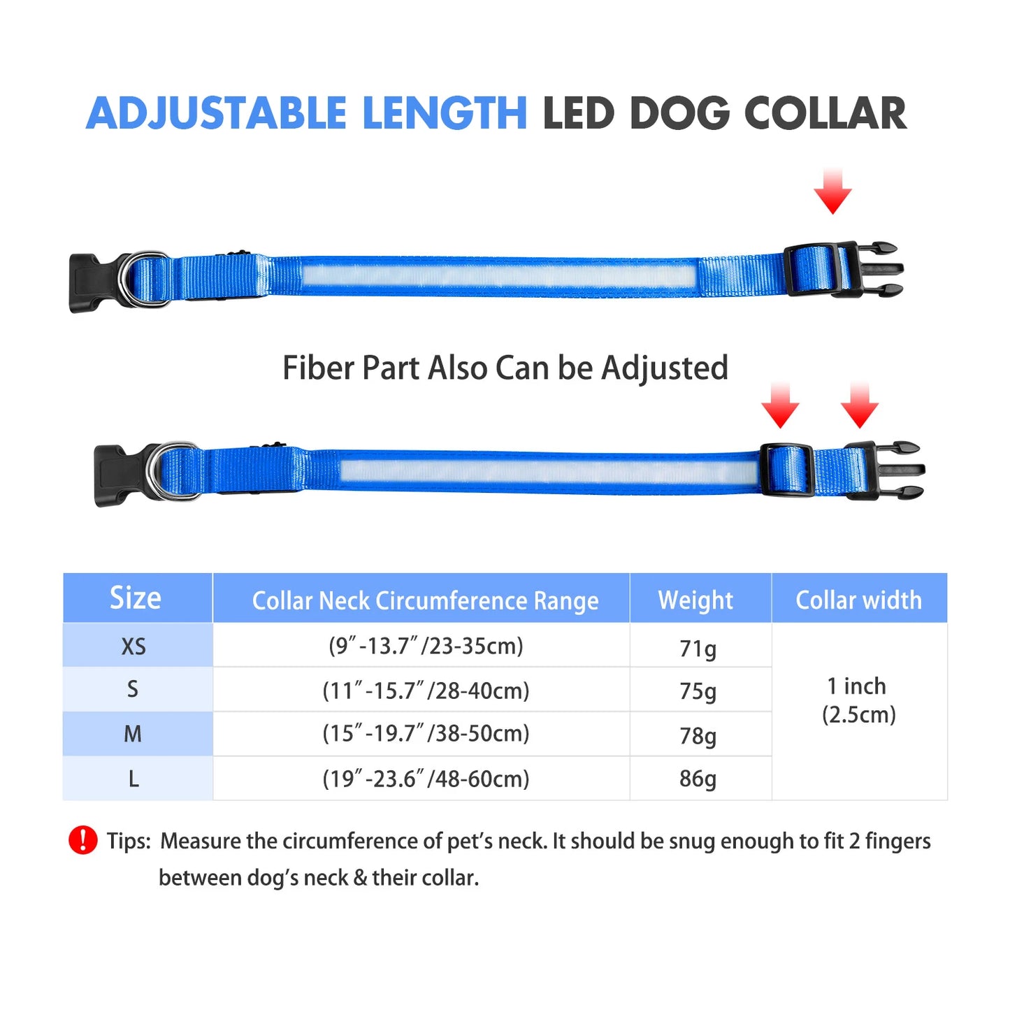 MASBRILL Light-Up Dog Collar for Visibility