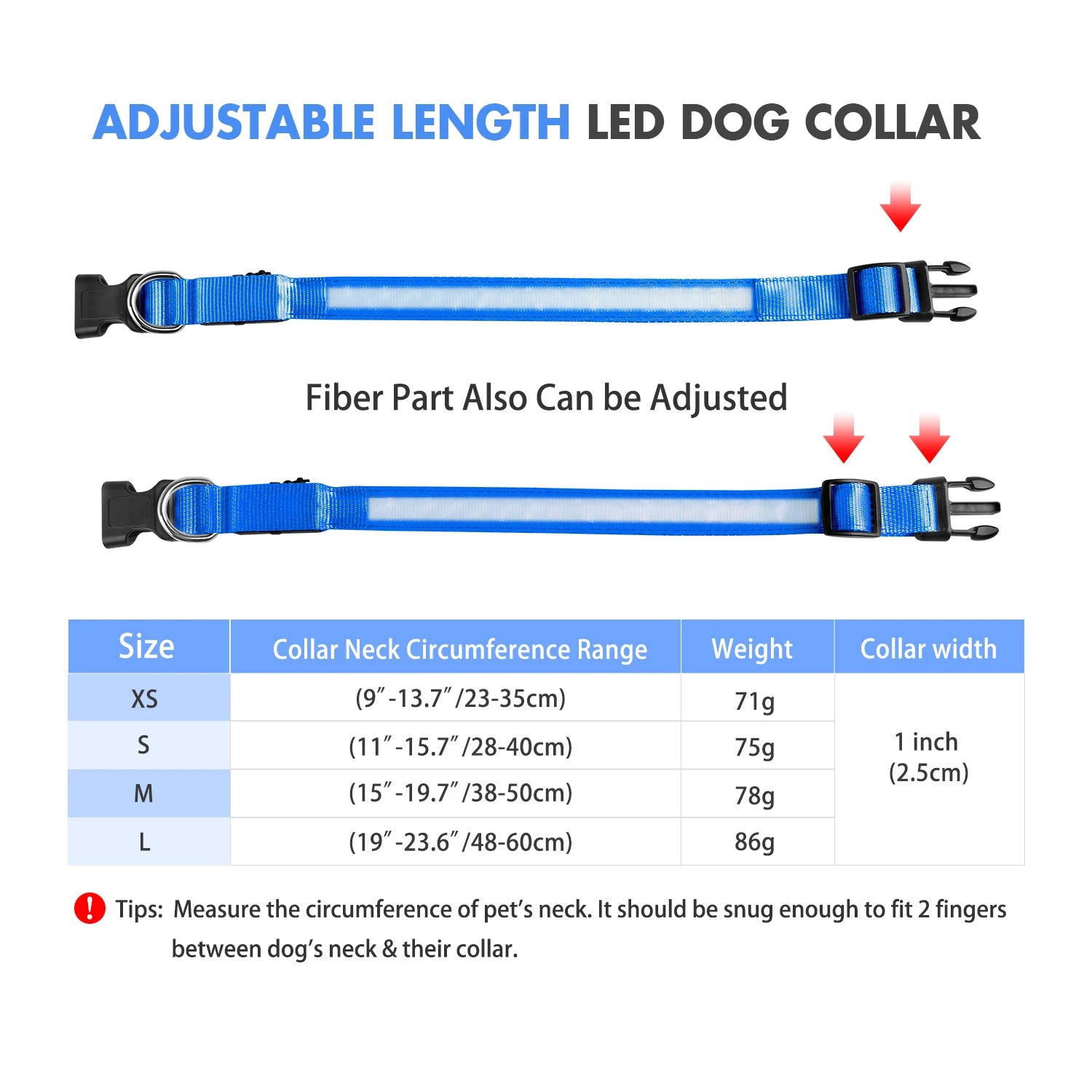 MASBRILL Light-Up Dog Collar for Visibility