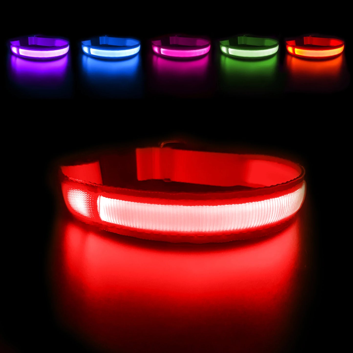 Rechargeable Glow-in-the-Dark Pet Collar