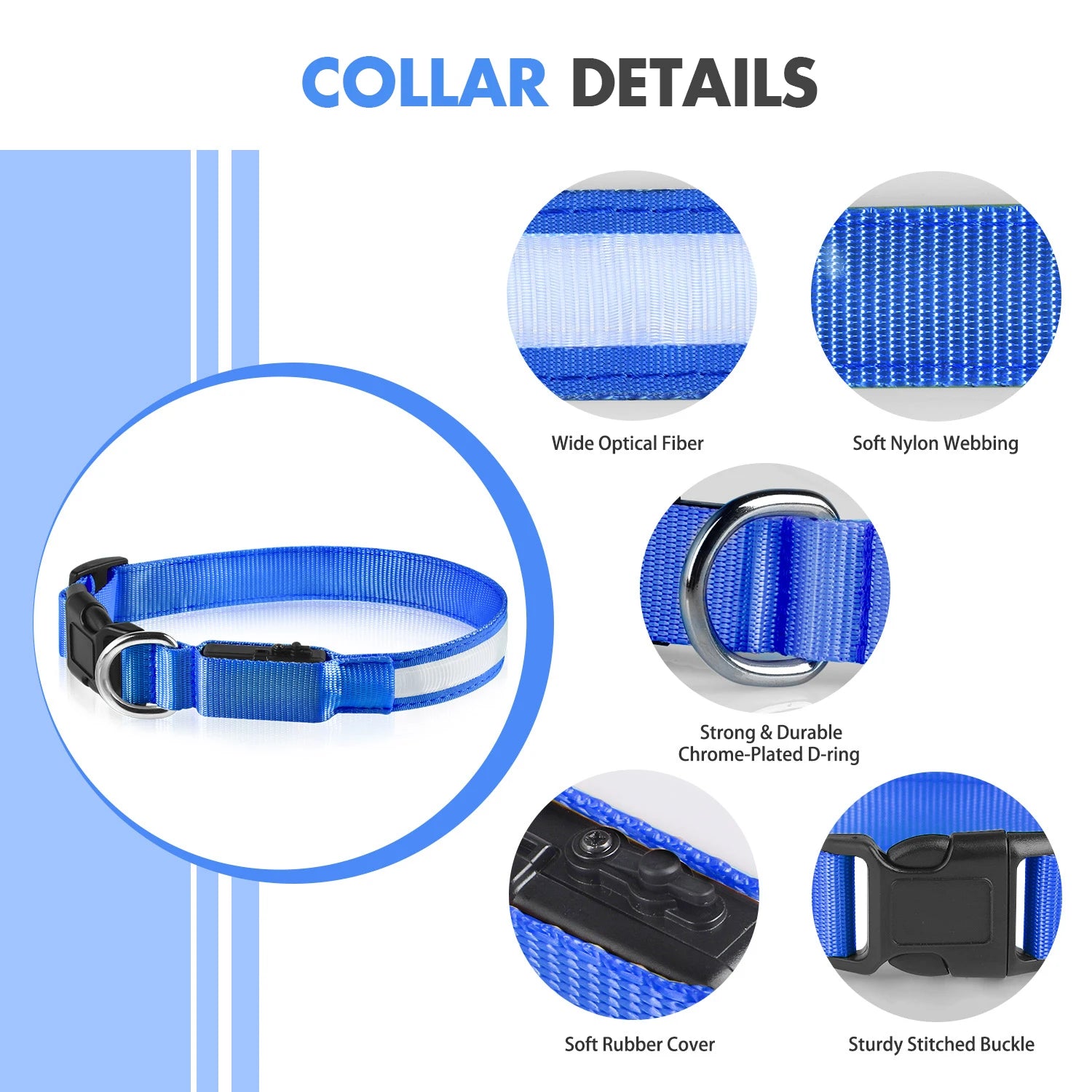 Pet Safety LED Collar with Glow Mode