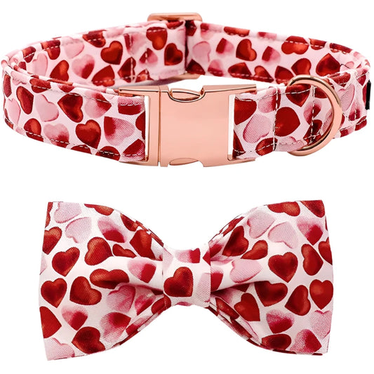 Adjustable Valentine Heart Dog Collar for Pets